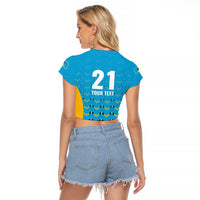 Custom Caribbean Cricket Saint Lucia Raglan Cropped T Shirt Glory is Ours Kings Rule 2025 - Wonder Print Shop