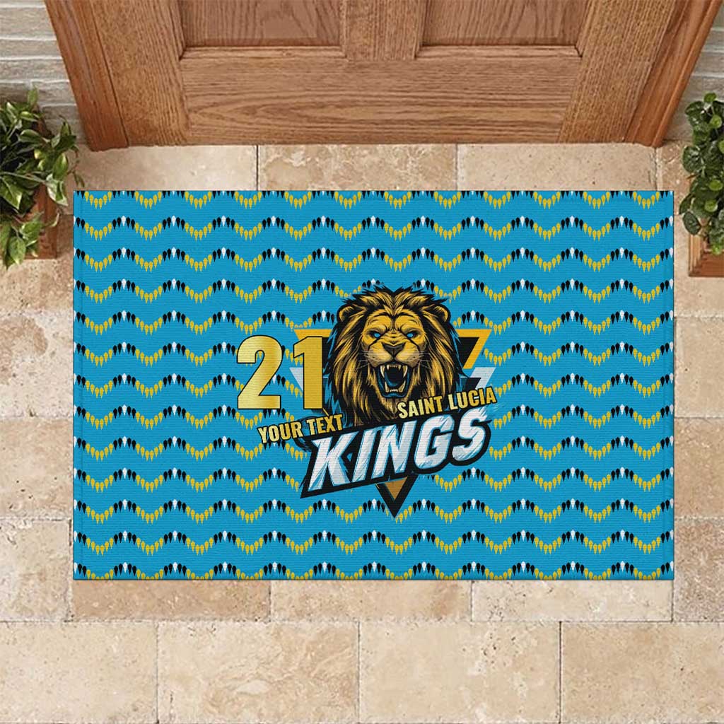 Custom Caribbean Cricket Saint Lucia Rubber Doormat Glory is Ours Kings Rule 2025 - Wonder Print Shop