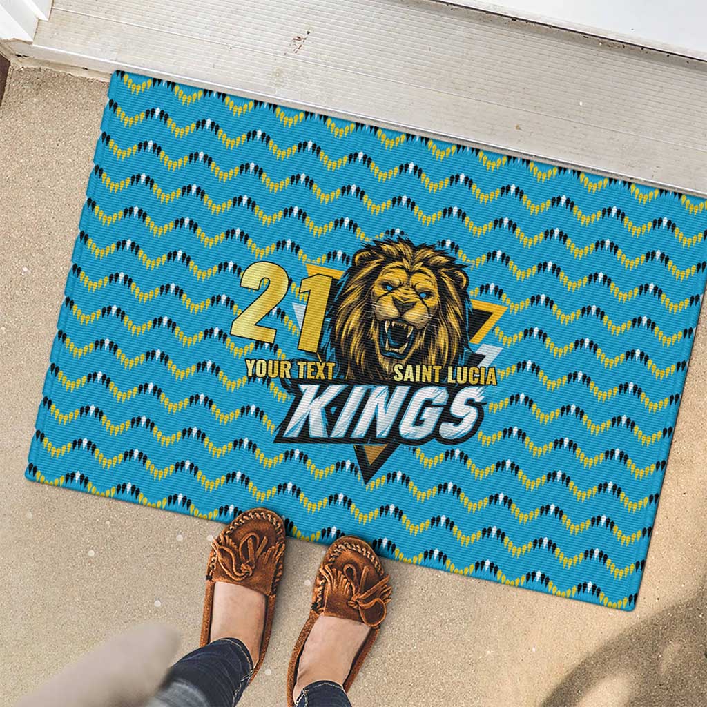 Custom Caribbean Cricket Saint Lucia Rubber Doormat Glory is Ours Kings Rule 2025 - Wonder Print Shop