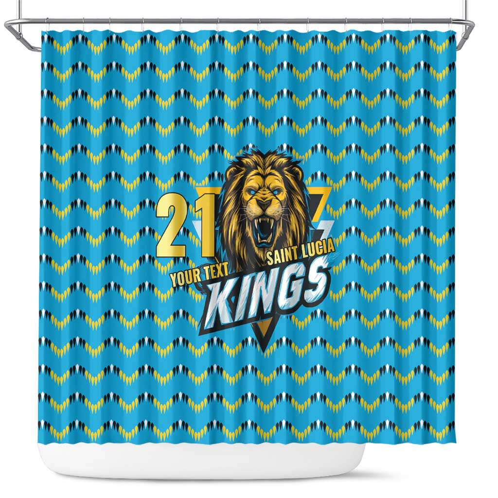 Custom Caribbean Cricket Saint Lucia Shower Curtain Glory is Ours Kings Rule 2025 - Wonder Print Shop