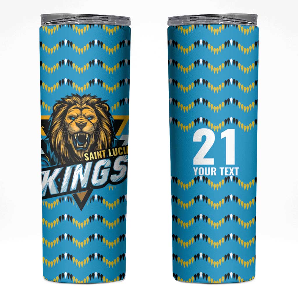 Custom Caribbean Cricket Saint Lucia Skinny Tumbler Glory is Ours Kings Rule 2025 - Wonder Print Shop
