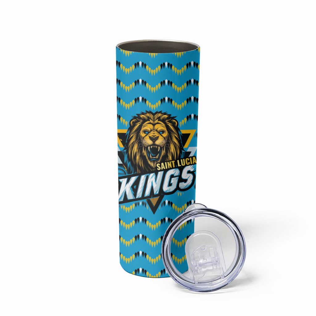 Custom Caribbean Cricket Saint Lucia Skinny Tumbler Glory is Ours Kings Rule 2025 - Wonder Print Shop