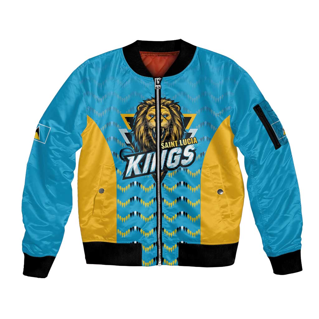 Custom Caribbean Cricket Saint Lucia Sleeve Zip Bomber Jacket Glory is Ours Kings Rule 2025 - Wonder Print Shop