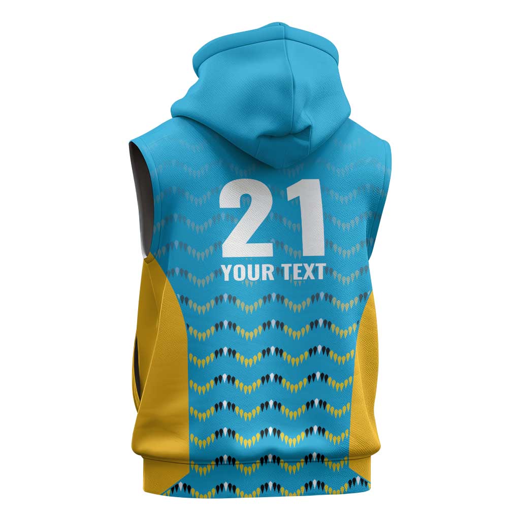 Custom Caribbean Cricket Saint Lucia Sleeveless Hoodie Glory is Ours Kings Rule 2025 - Wonder Print Shop