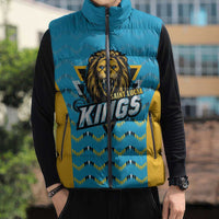 Custom Caribbean Cricket Saint Lucia Sleeveless Puffer Jacket Glory is Ours Kings Rule 2025 - Wonder Print Shop