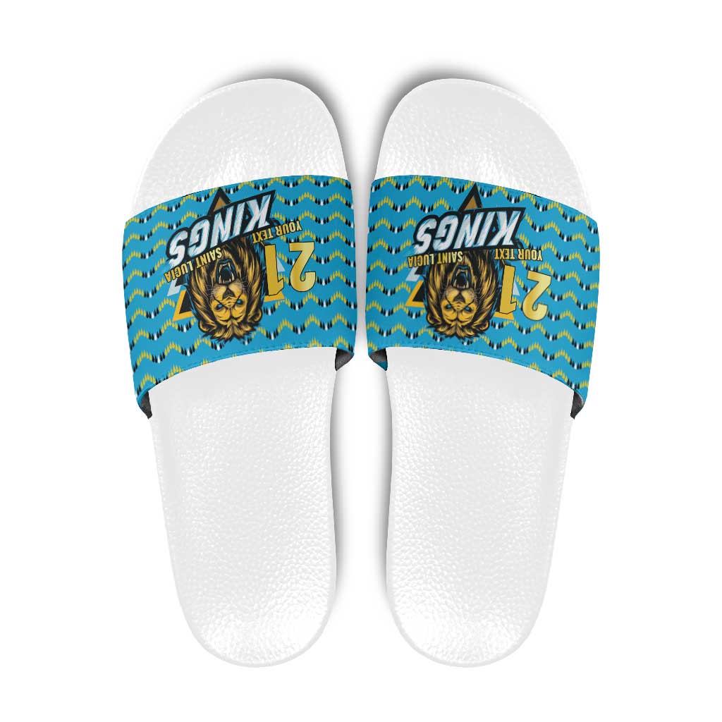 Custom Caribbean Cricket Saint Lucia Slide Sandals Glory is Ours Kings Rule 2025 - Wonder Print Shop