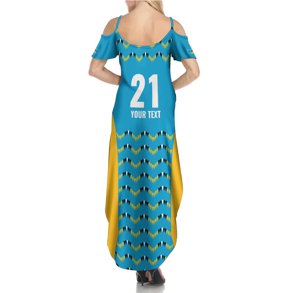 Custom Caribbean Cricket Saint Lucia Summer Maxi Dress Glory is Ours Kings Rule 2025 - Wonder Print Shop