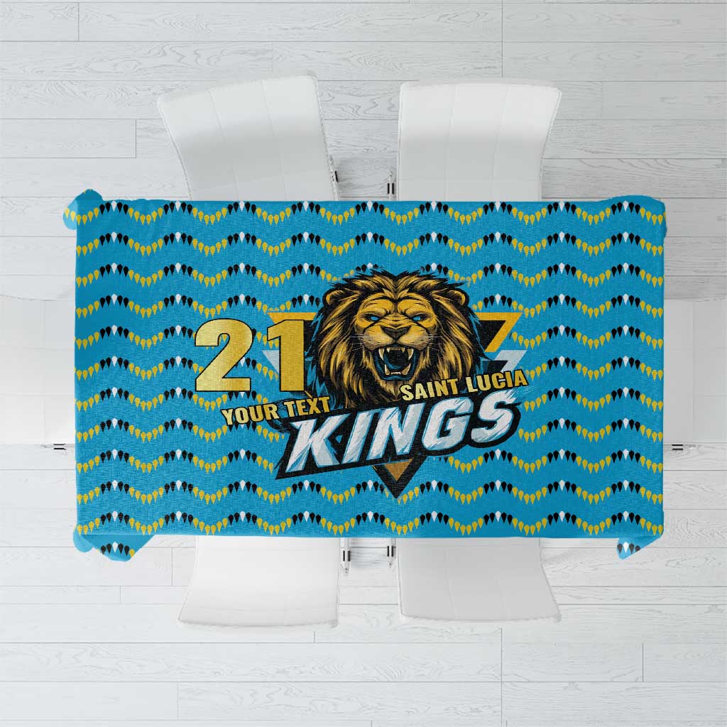 Custom Caribbean Cricket Saint Lucia Tablecloth Glory is Ours Kings Rule 2025 - Wonder Print Shop
