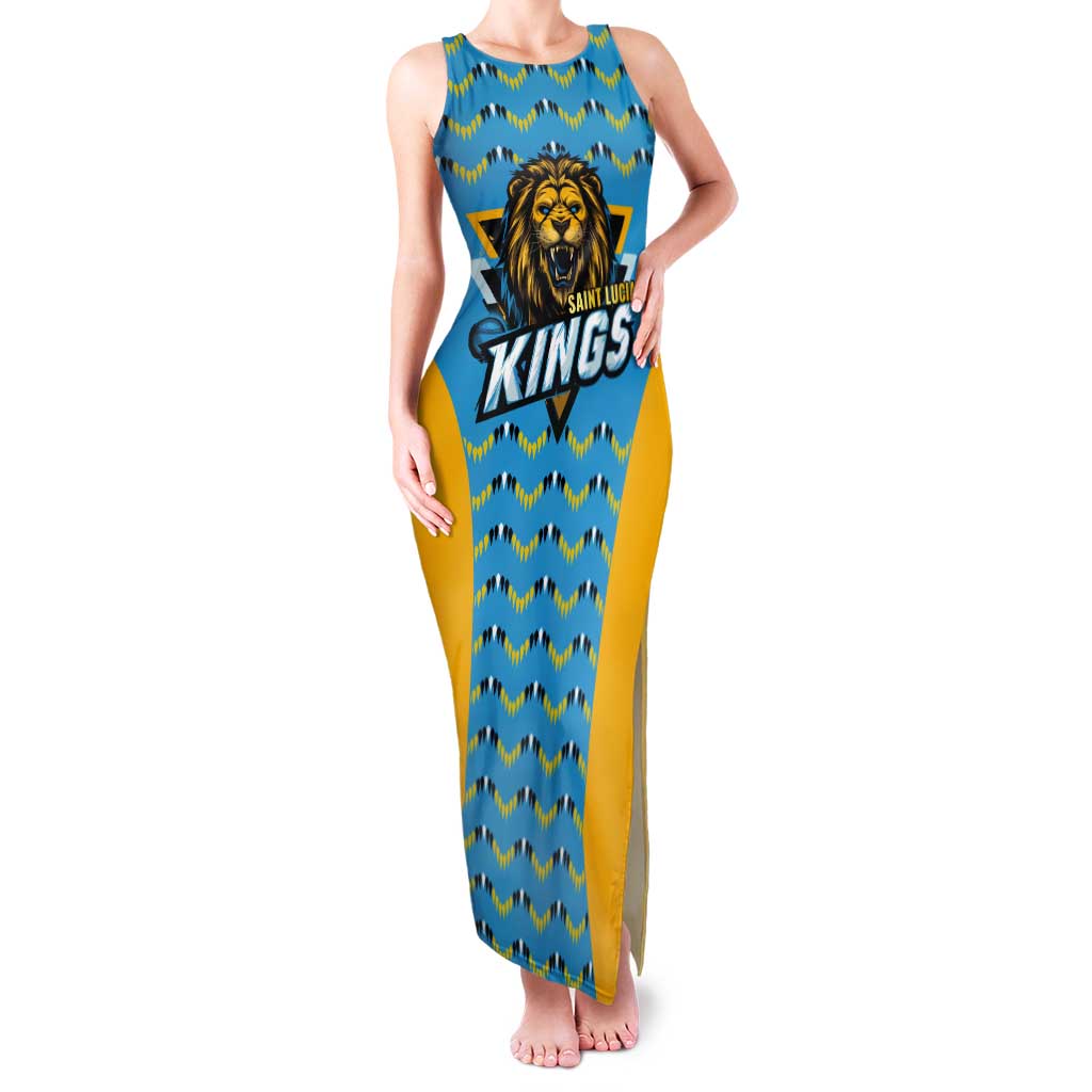 Custom Caribbean Cricket Saint Lucia Tank Maxi Dress Glory is Ours Kings Rule 2025 - Wonder Print Shop