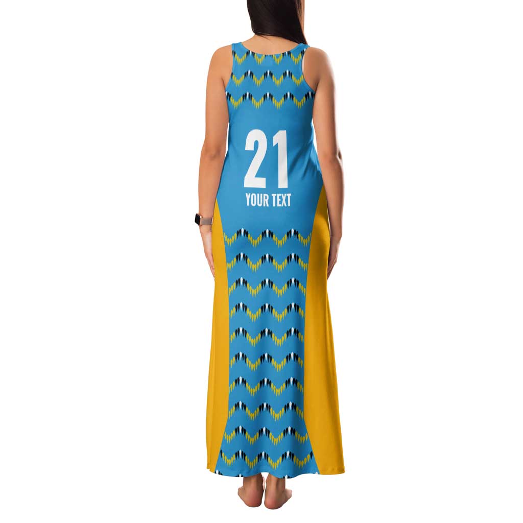 Custom Caribbean Cricket Saint Lucia Tank Maxi Dress Glory is Ours Kings Rule 2025 - Wonder Print Shop