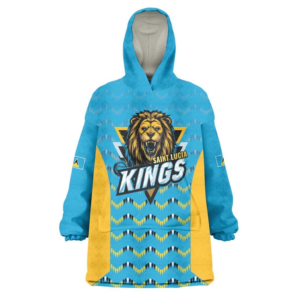 Custom Caribbean Cricket Saint Lucia Wearable Blanket Hoodie Glory is Ours Kings Rule 2025 - Wonder Print Shop