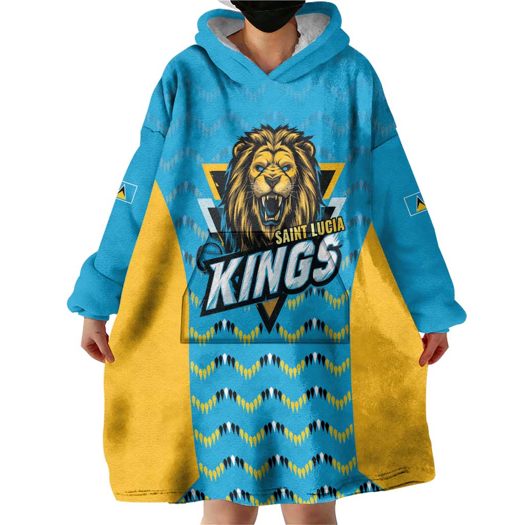 Custom Caribbean Cricket Saint Lucia Wearable Blanket Hoodie Glory is Ours Kings Rule 2025 - Wonder Print Shop