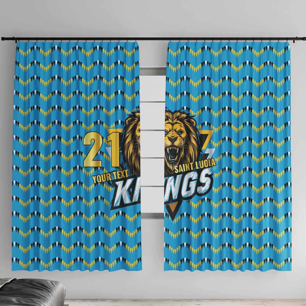 Custom Caribbean Cricket Saint Lucia Window Curtain Glory is Ours Kings Rule 2025 - Wonder Print Shop
