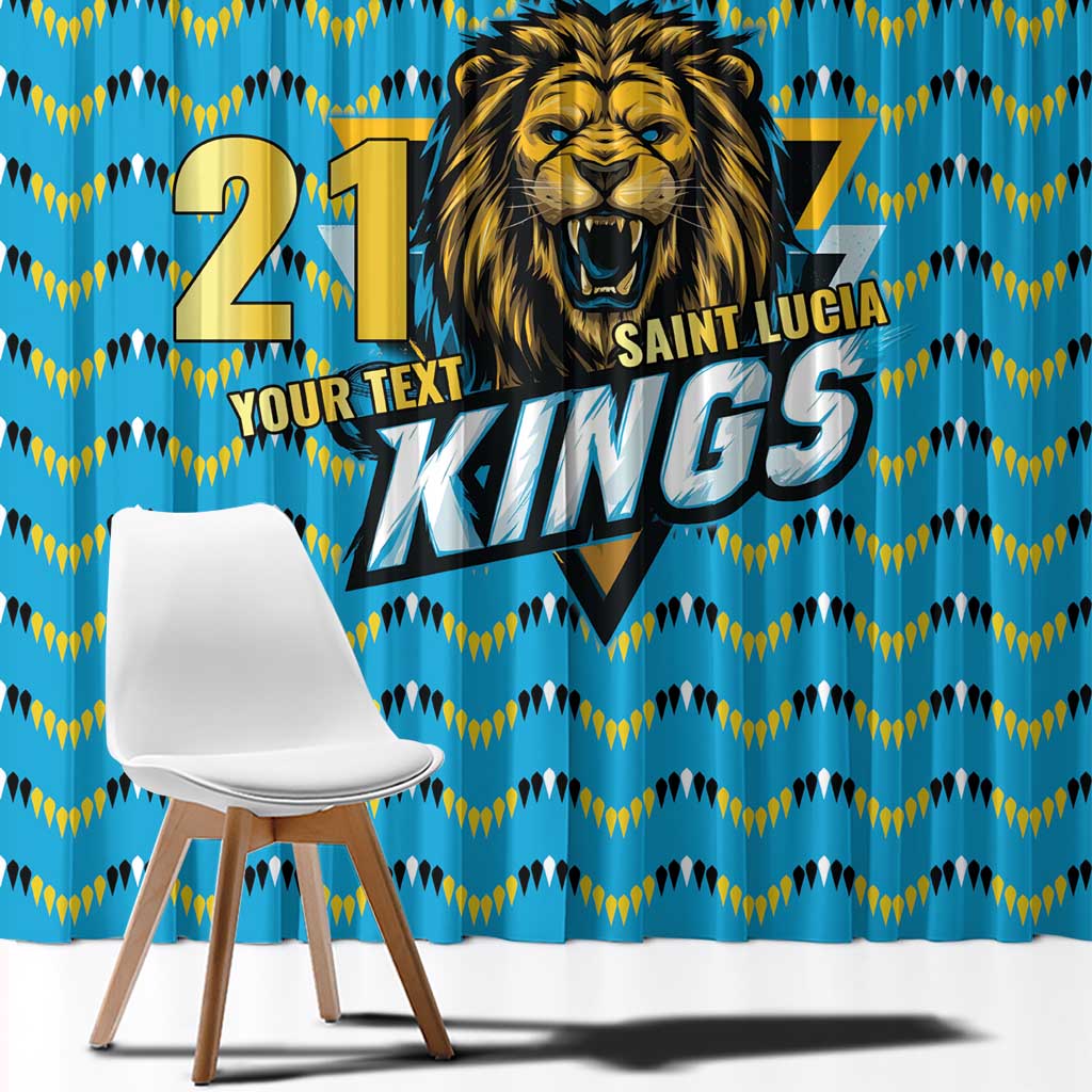 Custom Caribbean Cricket Saint Lucia Window Curtain Glory is Ours Kings Rule 2025 - Wonder Print Shop