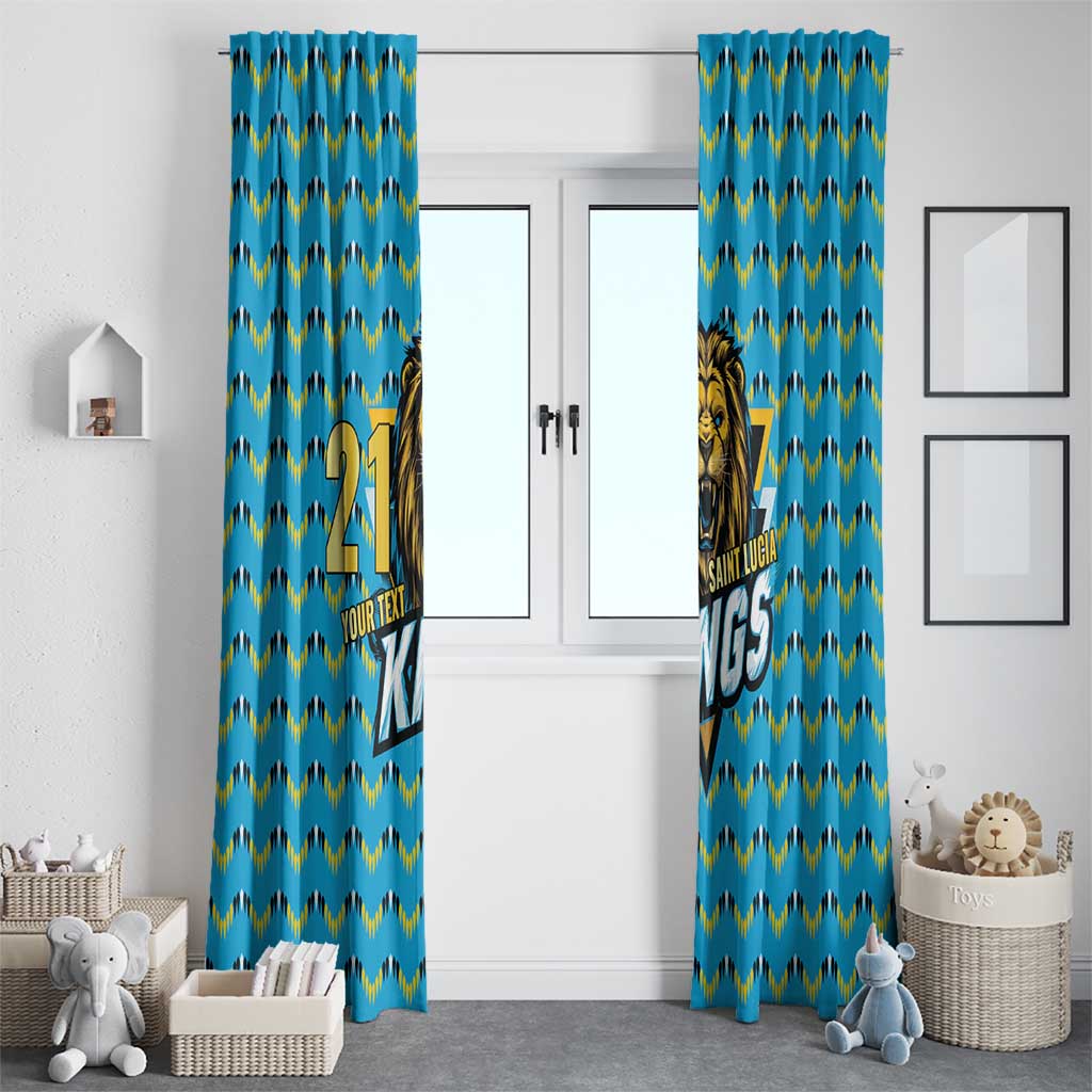 Custom Caribbean Cricket Saint Lucia Window Curtain Glory is Ours Kings Rule 2025 - Wonder Print Shop