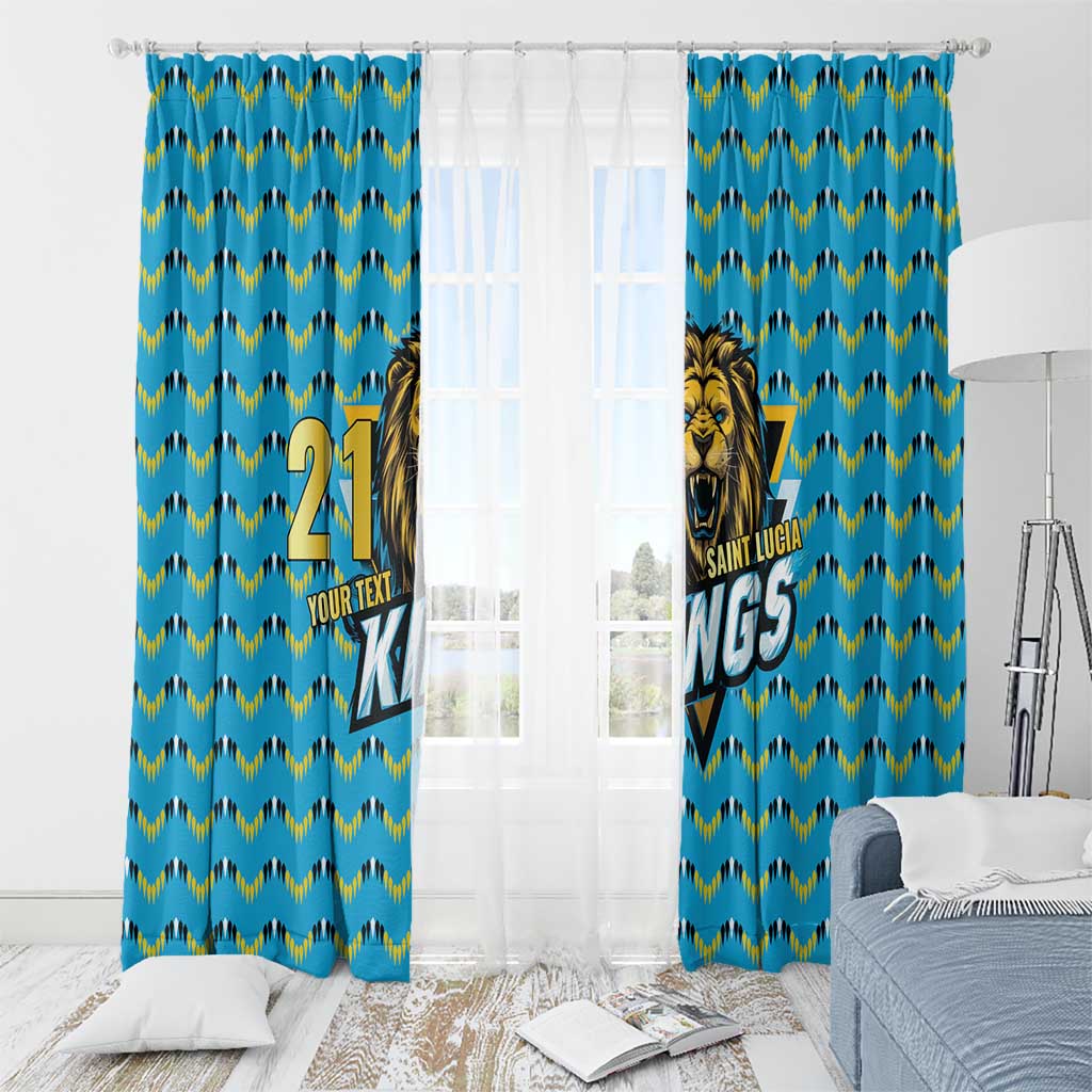 Custom Caribbean Cricket Saint Lucia Window Curtain Glory is Ours Kings Rule 2025 - Wonder Print Shop