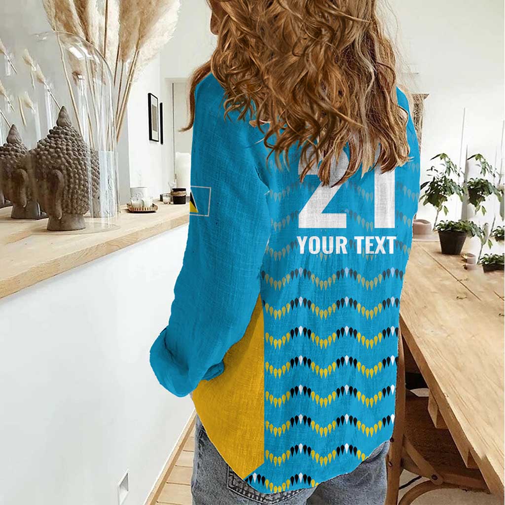 Custom Caribbean Cricket Saint Lucia Women Casual Shirt Glory is Ours Kings Rule 2025 - Wonder Print Shop