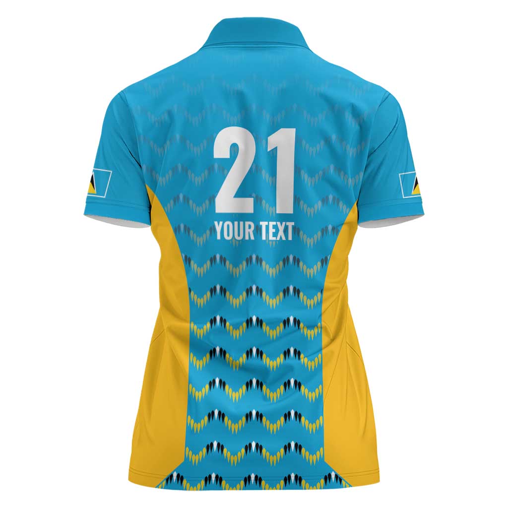 Custom Caribbean Cricket Saint Lucia Women Polo Shirt Glory is Ours Kings Rule 2025 - Wonder Print Shop