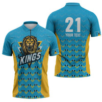 Custom Caribbean Cricket Saint Lucia Zipper Polo Shirt Glory is Ours Kings Rule 2025 - Wonder Print Shop