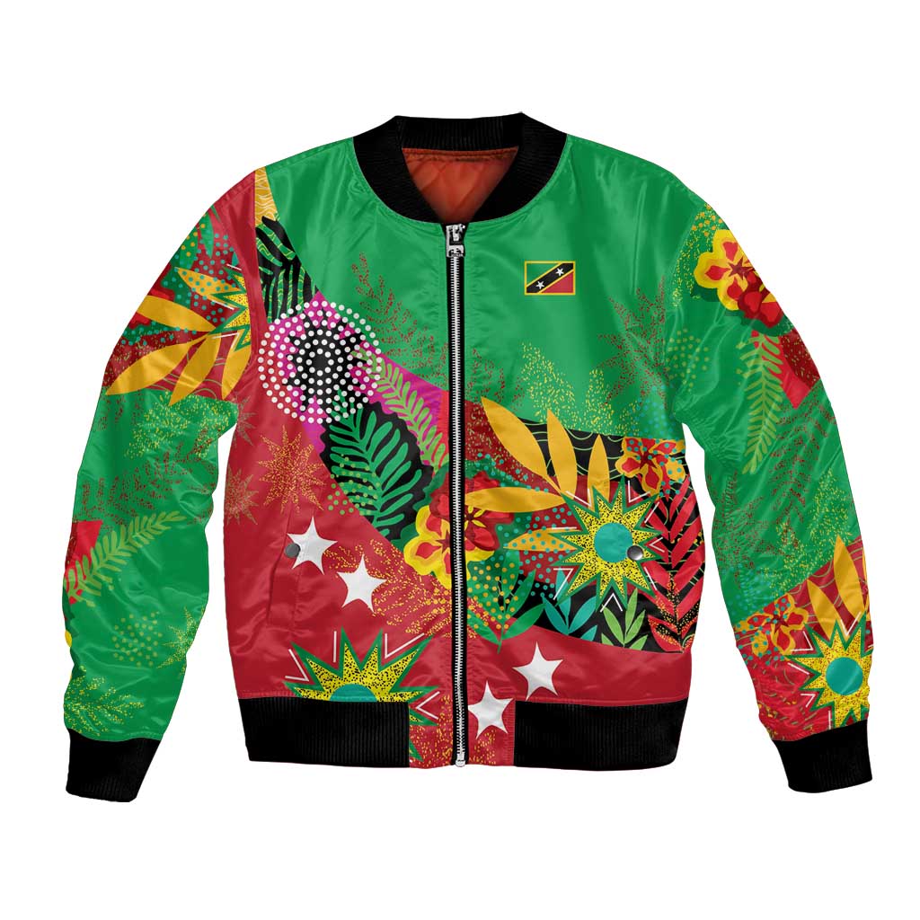 Custom Caribbean Cricket St Kitts and Nevis Bomber Jacket Patriots Reign 2025 - Wonder Print Shop