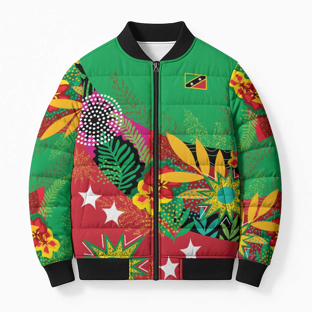Custom Caribbean Cricket St Kitts and Nevis Bomber Puffer Jacket Patriots Reign 2025 - Wonder Print Shop