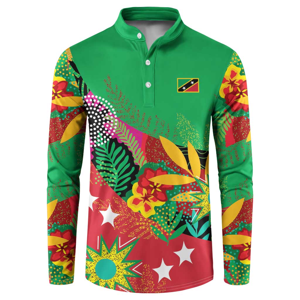 Custom Caribbean Cricket St Kitts and Nevis Button Sweatshirt Patriots Reign 2025 - Wonder Print Shop