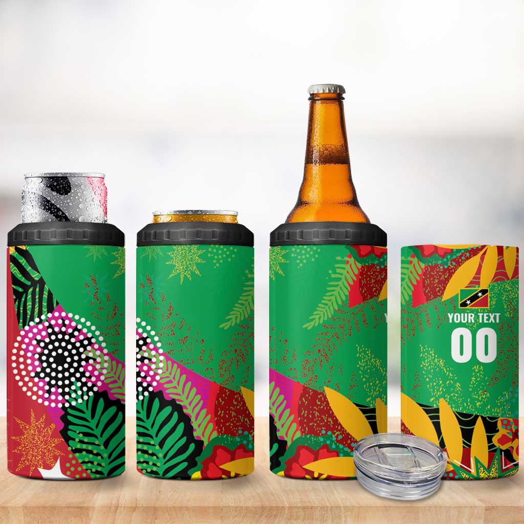 Custom Caribbean Cricket St Kitts and Nevis 4 in 1 Can Cooler Tumbler Patriots Reign 2025 - Wonder Print Shop