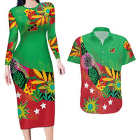 Custom Caribbean Cricket St Kitts and Nevis Couples Matching Long Sleeve Bodycon Dress and Hawaiian Shirt Patriots Reign 2025 - Wonder Print Shop