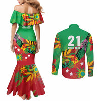 Custom Caribbean Cricket St Kitts and Nevis Couples Matching Mermaid Dress and Long Sleeve Button Shirt Patriots Reign 2025 - Wonder Print Shop