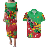 Custom Caribbean Cricket St Kitts and Nevis Couples Matching Puletasi and Hawaiian Shirt Patriots Reign 2025 - Wonder Print Shop