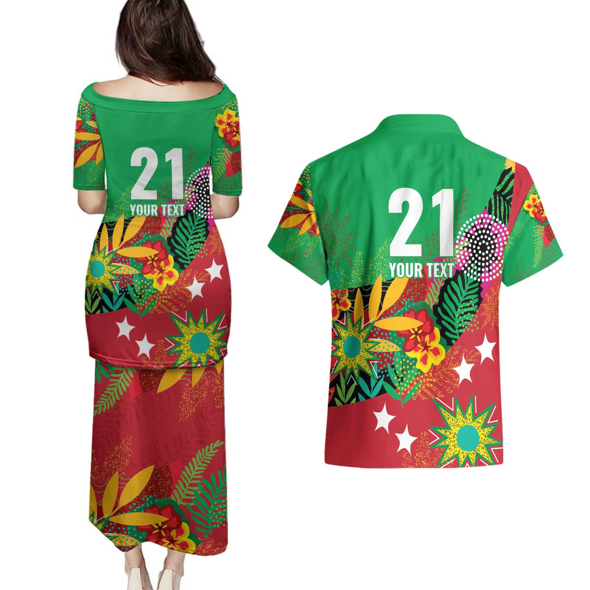 Custom Caribbean Cricket St Kitts and Nevis Couples Matching Puletasi and Hawaiian Shirt Patriots Reign 2025 - Wonder Print Shop