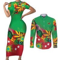 Custom Caribbean Cricket St Kitts and Nevis Couples Matching Short Sleeve Bodycon Dress and Long Sleeve Button Shirt Patriots Reign 2025 - Wonder Print Shop