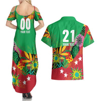 Custom Caribbean Cricket St Kitts and Nevis Couples Matching Summer Maxi Dress and Hawaiian Shirt Patriots Reign 2025 - Wonder Print Shop