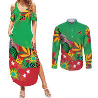 Custom Caribbean Cricket St Kitts and Nevis Couples Matching Summer Maxi Dress and Long Sleeve Button Shirt Patriots Reign 2025 - Wonder Print Shop