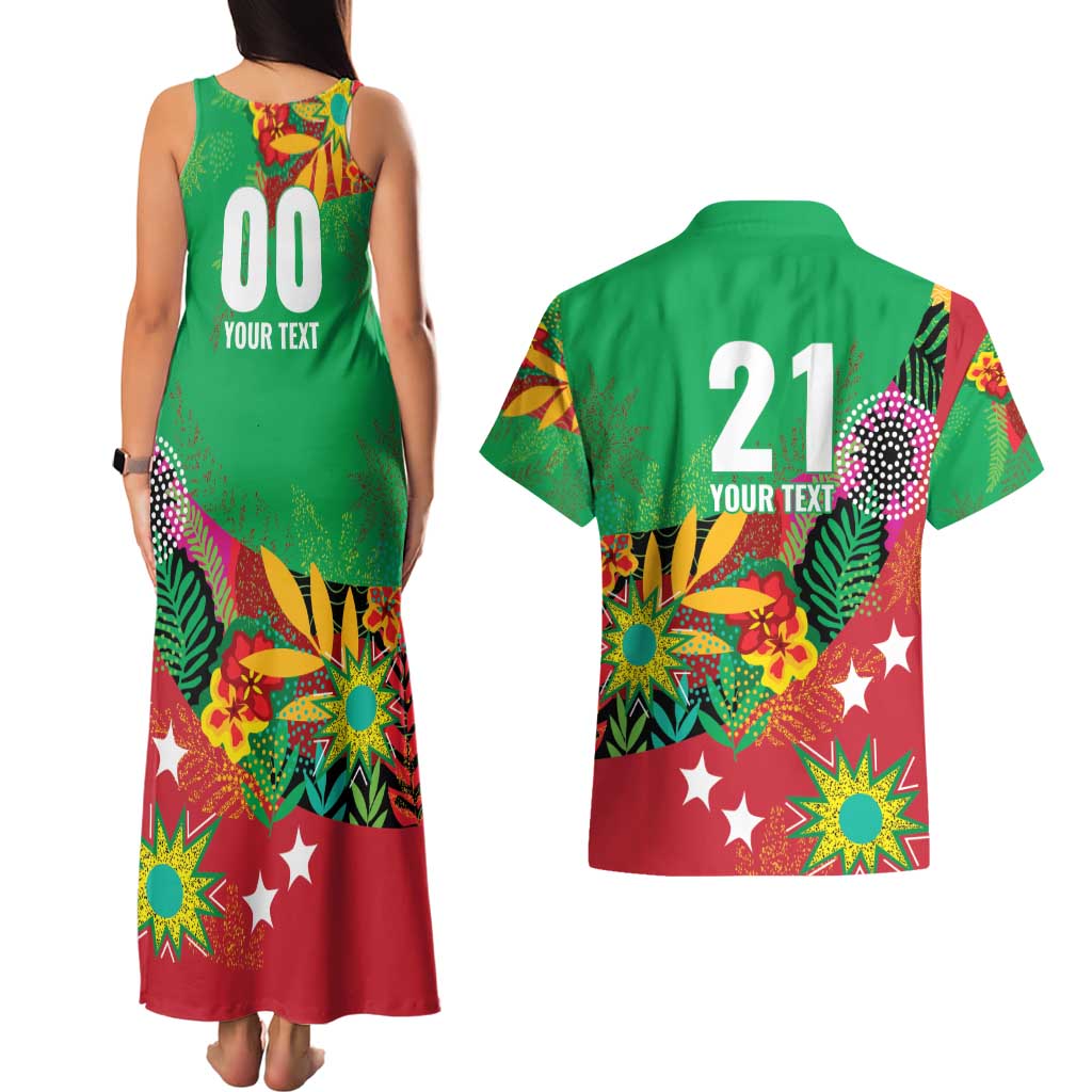 Custom Caribbean Cricket St Kitts and Nevis Couples Matching Tank Maxi Dress and Hawaiian Shirt Patriots Reign 2025 - Wonder Print Shop