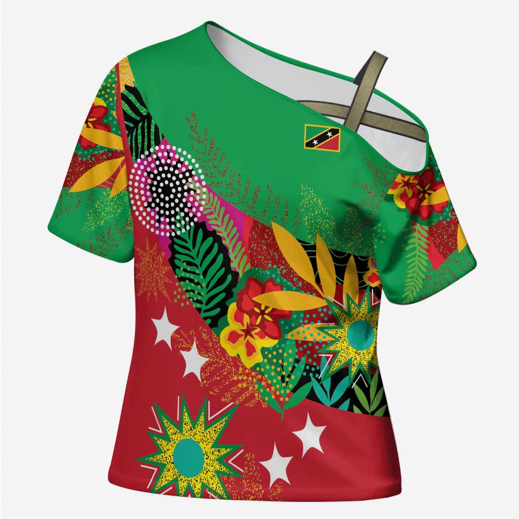 Custom Caribbean Cricket St Kitts and Nevis Cross Shoulder Shirt Patriots Reign 2025 - Wonder Print Shop