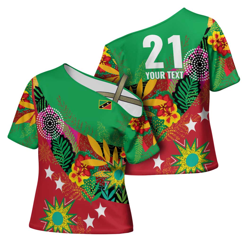 Custom Caribbean Cricket St Kitts and Nevis Cross Shoulder Shirt Patriots Reign 2025 - Wonder Print Shop