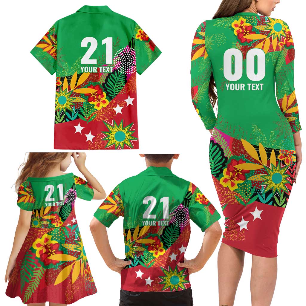 Custom Caribbean Cricket St Kitts and Nevis Family Matching Long Sleeve Bodycon Dress and Hawaiian Shirt Patriots Reign 2025 - Wonder Print Shop