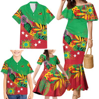 Custom Caribbean Cricket St Kitts and Nevis Family Matching Mermaid Dress and Hawaiian Shirt Patriots Reign 2025 - Wonder Print Shop