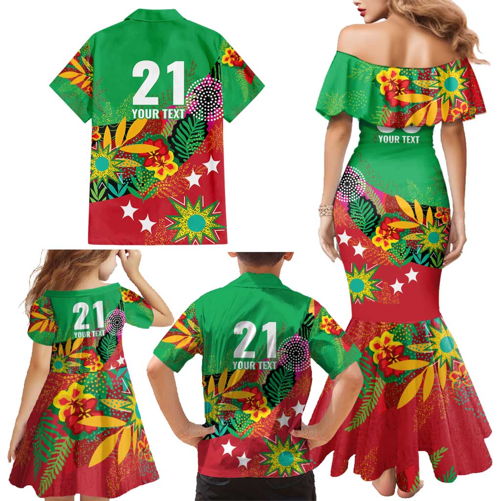Custom Caribbean Cricket St Kitts and Nevis Family Matching Mermaid Dress and Hawaiian Shirt Patriots Reign 2025 - Wonder Print Shop