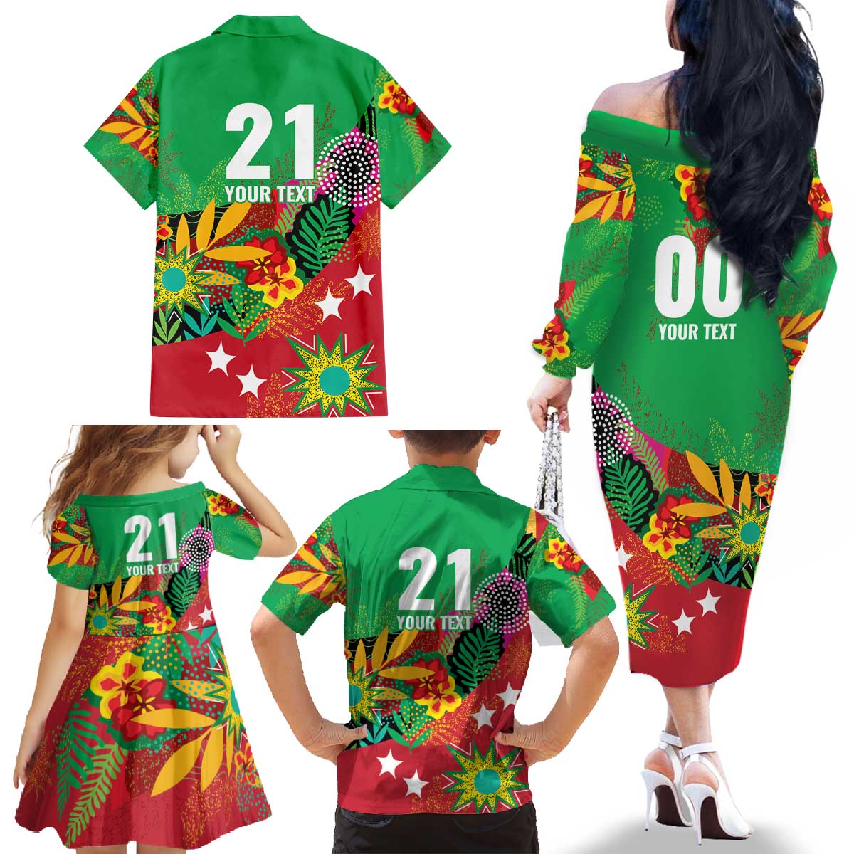 Custom Caribbean Cricket St Kitts and Nevis Family Matching Off The Shoulder Long Sleeve Dress and Hawaiian Shirt Patriots Reign 2025 - Wonder Print Shop