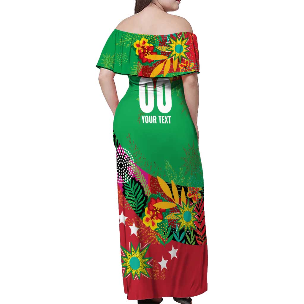 Custom Caribbean Cricket St Kitts and Nevis Family Matching Off Shoulder Maxi Dress and Hawaiian Shirt Patriots Reign 2025 - Wonder Print Shop