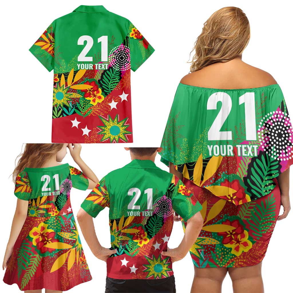 Custom Caribbean Cricket St Kitts and Nevis Family Matching Off Shoulder Short Dress and Hawaiian Shirt Patriots Reign 2025 - Wonder Print Shop