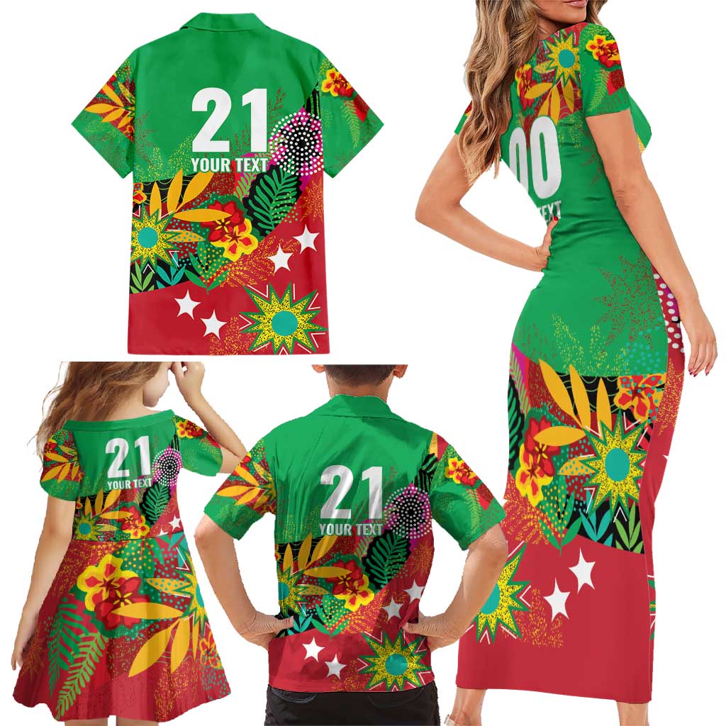 Custom Caribbean Cricket St Kitts and Nevis Family Matching Short Sleeve Bodycon Dress and Hawaiian Shirt Patriots Reign 2025 - Wonder Print Shop