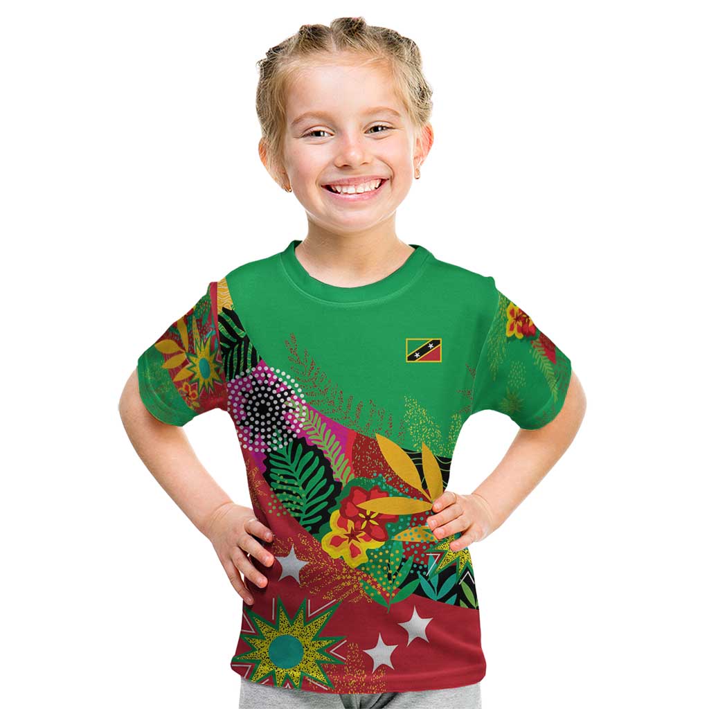 Custom Caribbean Cricket St Kitts and Nevis Kid T Shirt Patriots Reign 2025 - Wonder Print Shop
