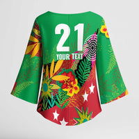 Custom Caribbean Cricket St Kitts and Nevis Kimono Sleeve Blouse Patriots Reign 2025 - Wonder Print Shop