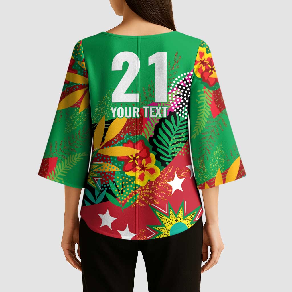 Custom Caribbean Cricket St Kitts and Nevis Kimono Sleeve Blouse Patriots Reign 2025 - Wonder Print Shop