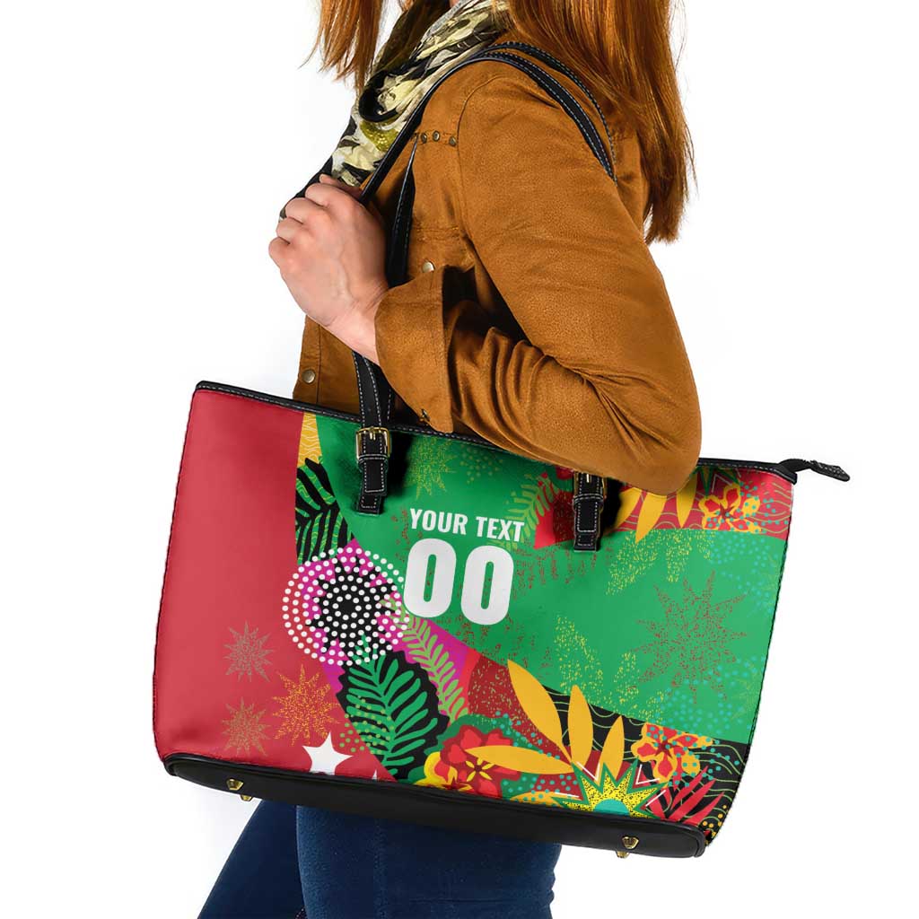 Custom Caribbean Cricket St Kitts and Nevis Leather Tote Bag Patriots Reign 2025 - Wonder Print Shop