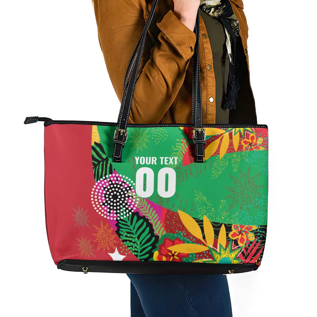 Custom Caribbean Cricket St Kitts and Nevis Leather Tote Bag Patriots Reign 2025 - Wonder Print Shop