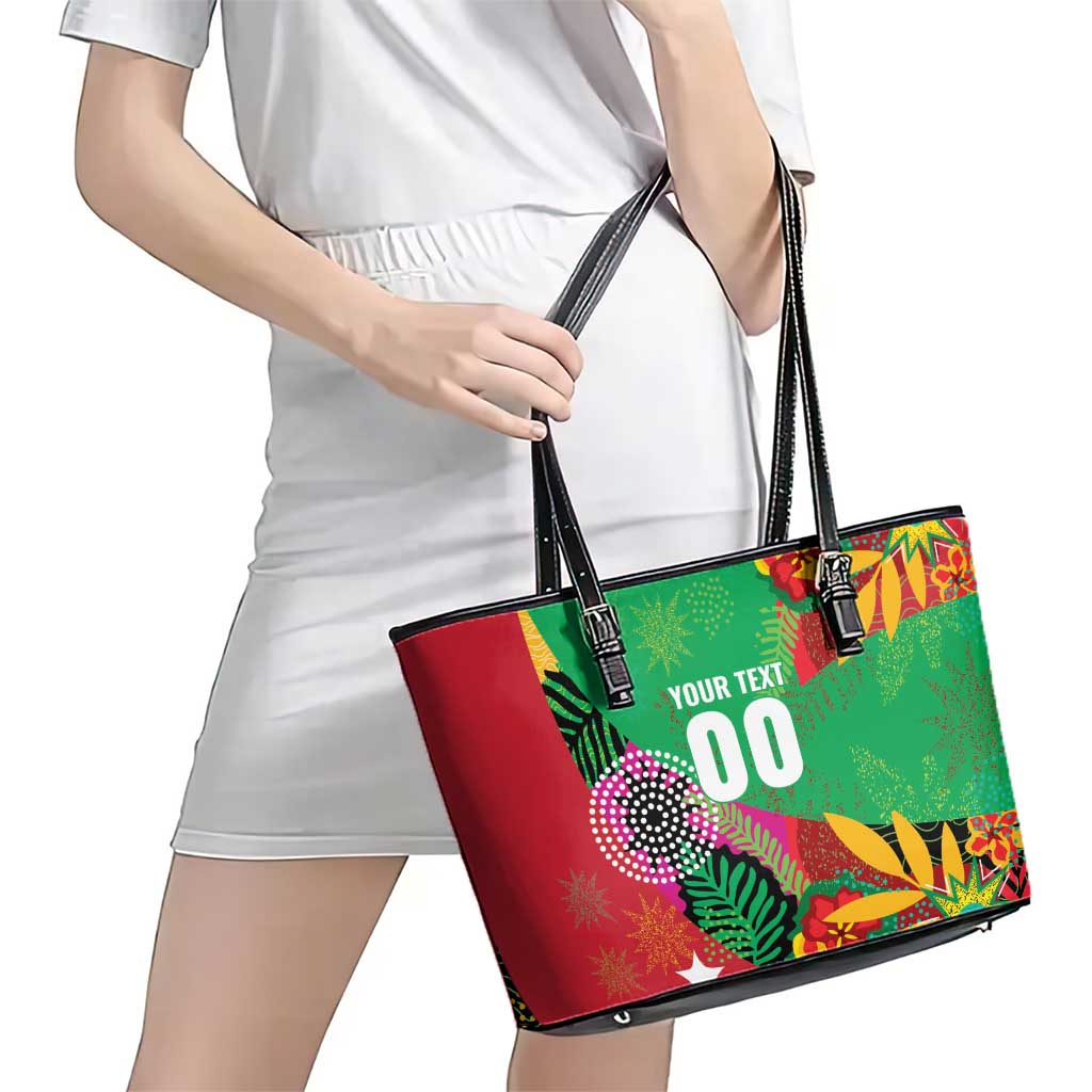 Custom Caribbean Cricket St Kitts and Nevis Leather Tote Bag Patriots Reign 2025 - Wonder Print Shop